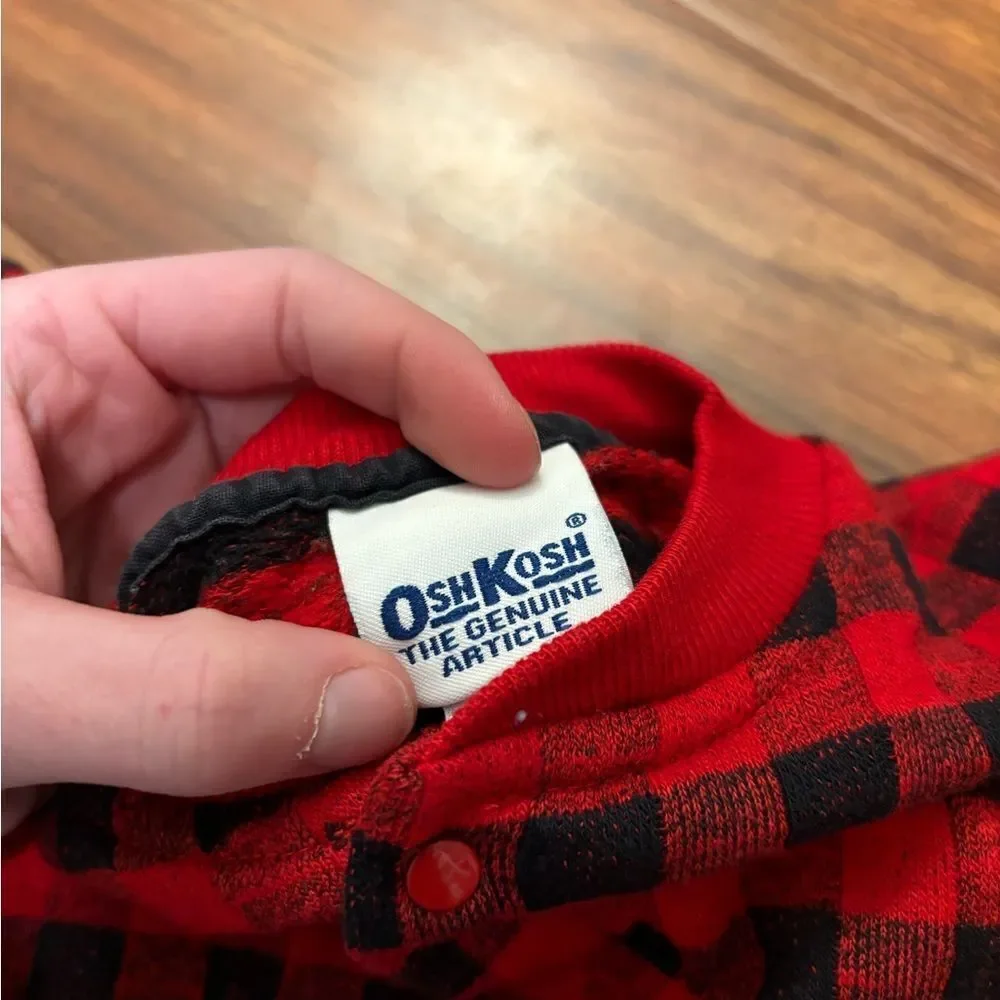 Osh Kosh B’Gosh Buffalo Plaid Red/Black Vintage Jumpsuit